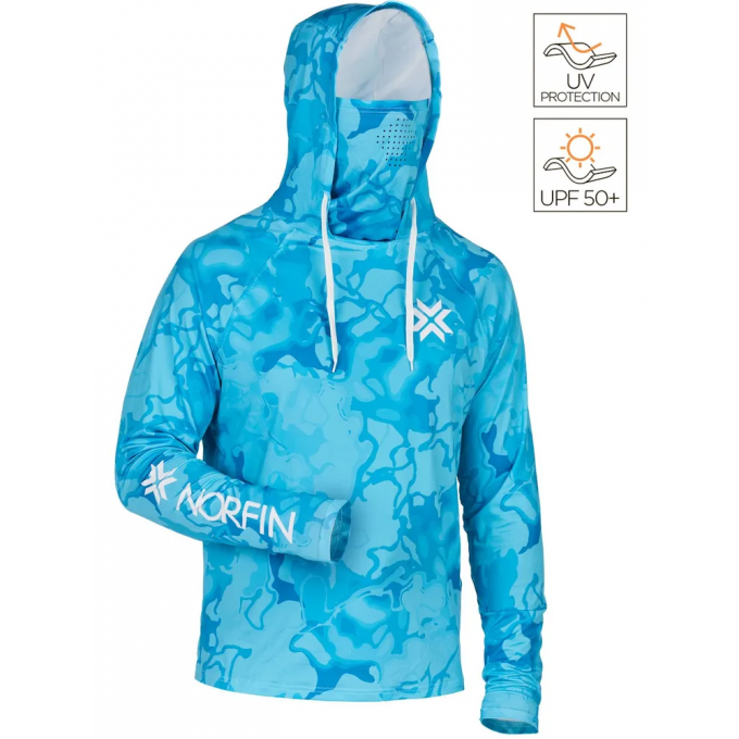 Джемпер NORFIN SUN PRO WAVES HOODIE BLUE р.XL 132404-XL